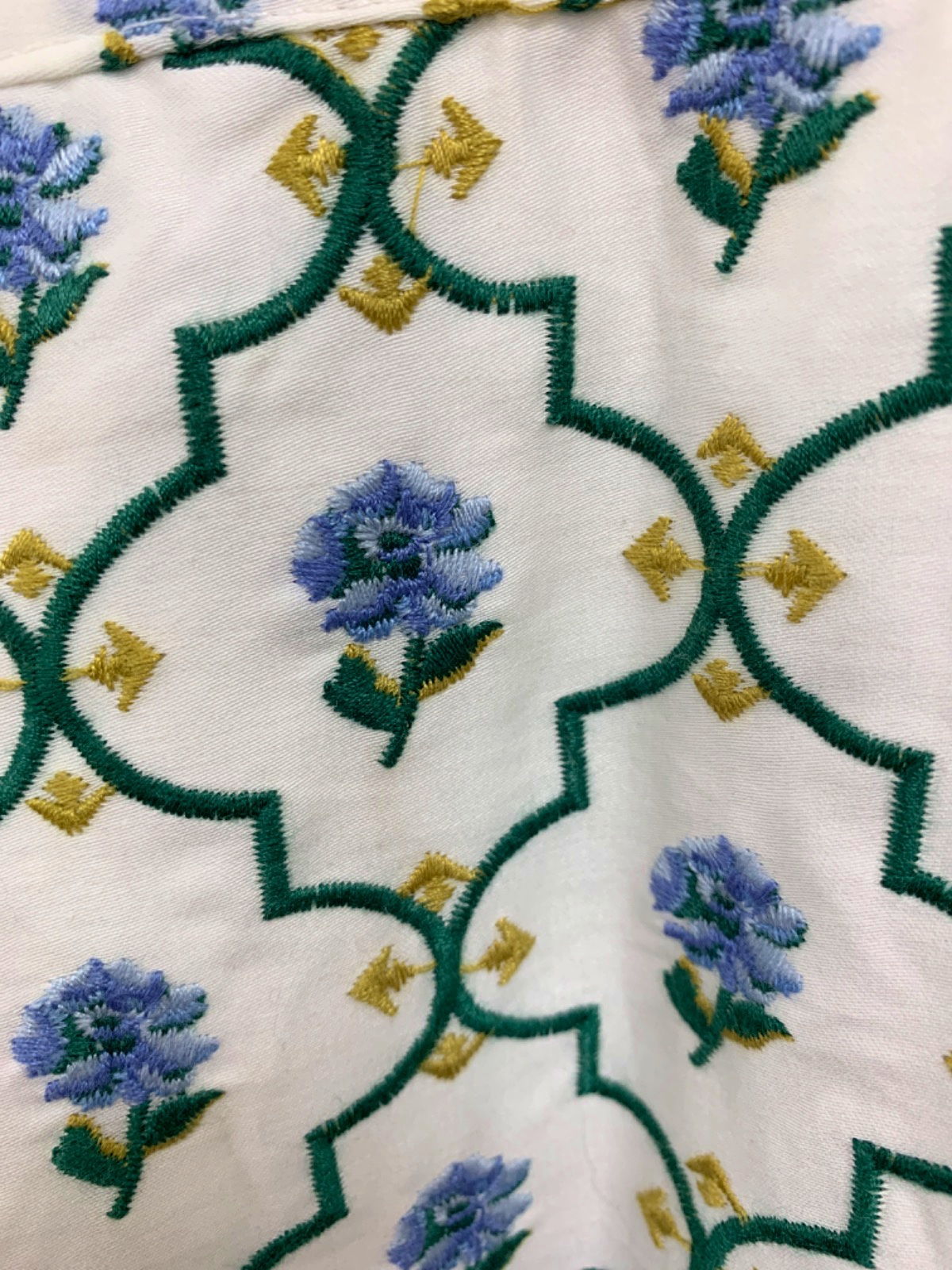 Lug Von Siga Green and White Embroidered Dress UK S