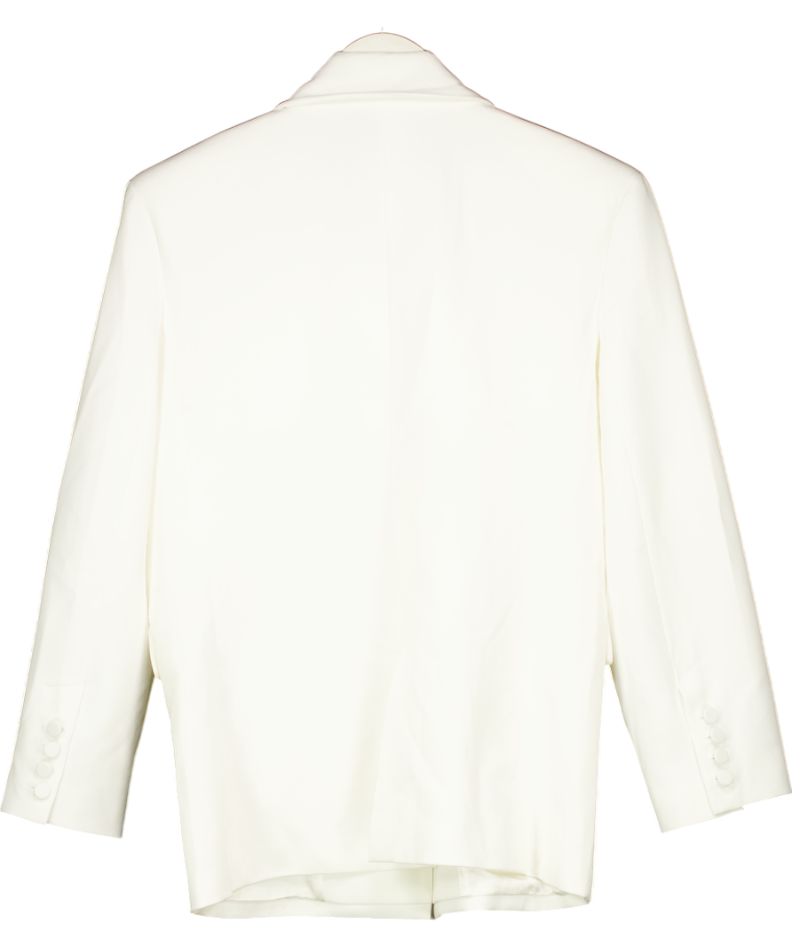aexae White Wool Oversized Blazer UK M