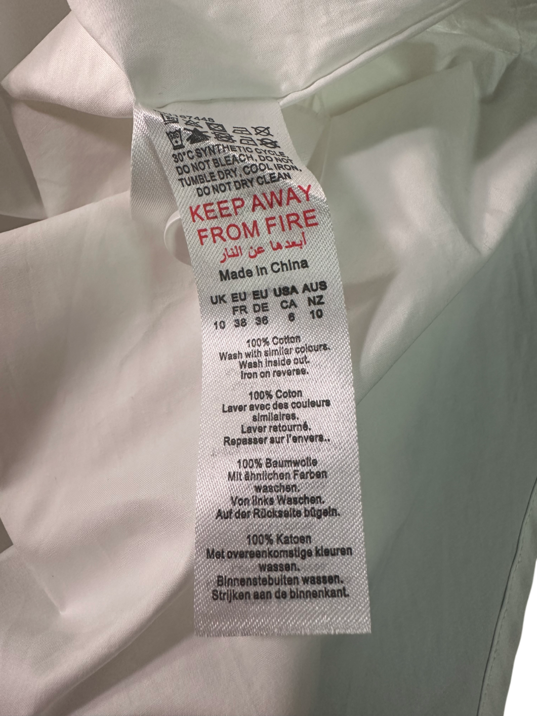 Karen Millen White The Founder Cotton Poplin Woven Shirt UK 10