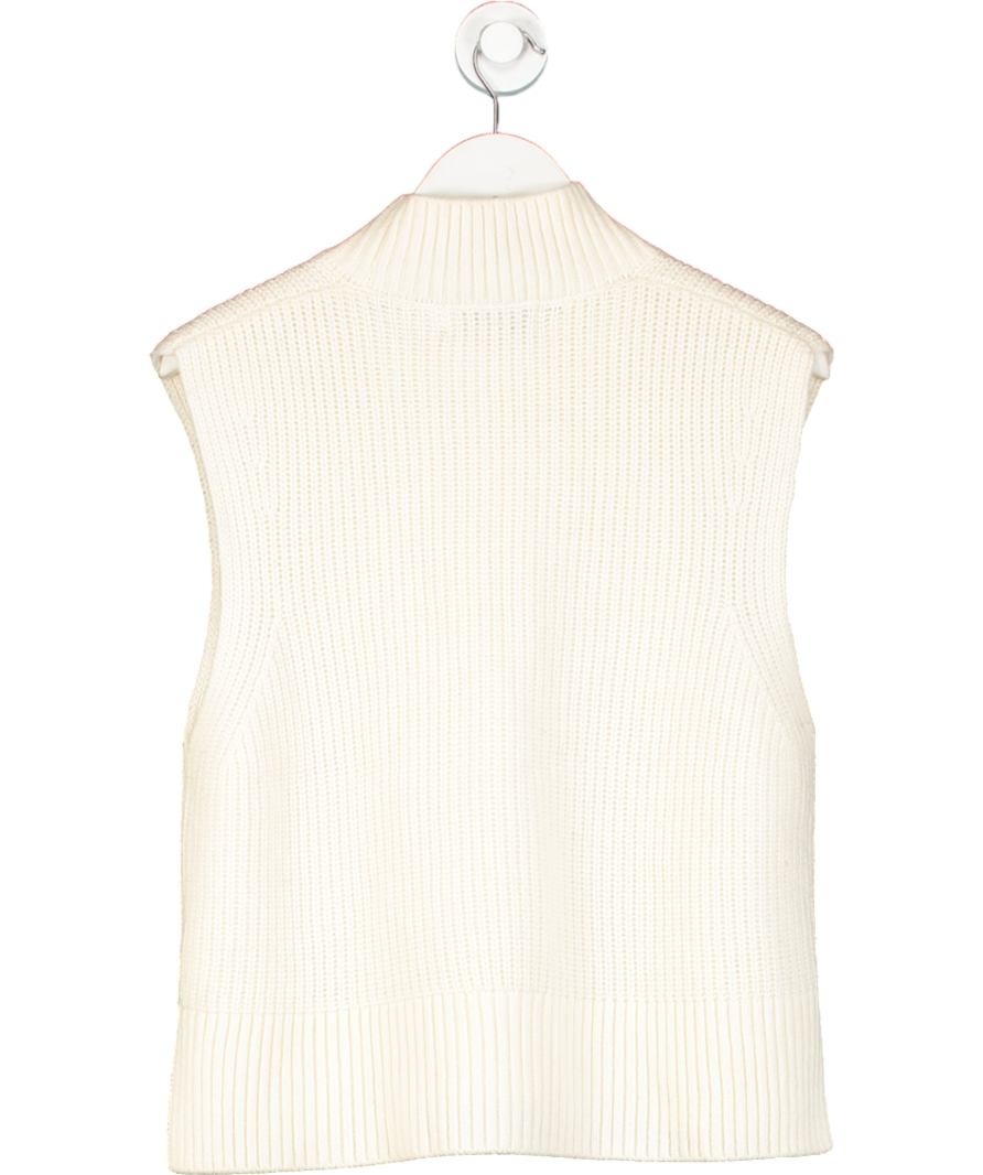 Cefinn Cream Janie Cashmere Blend Funnel Neck Sleeveless Jumper UK L