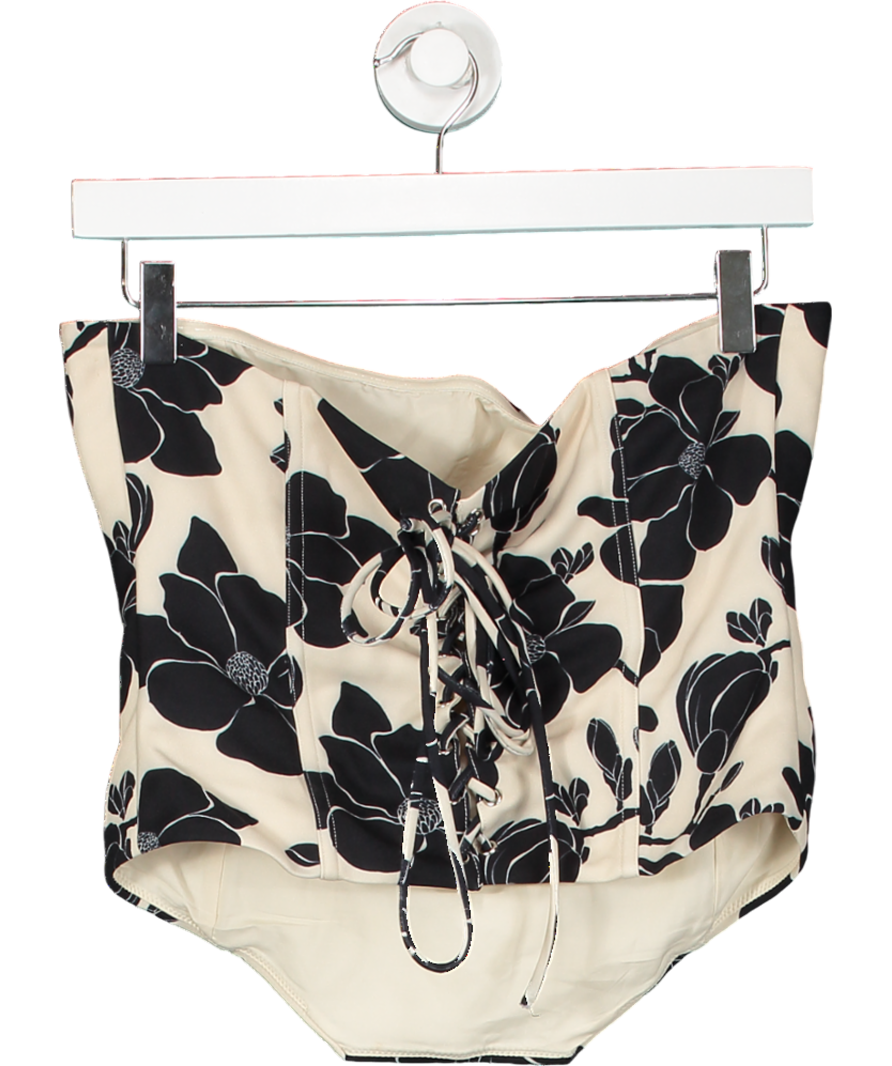 White Fox Beige Floral Bustier UK XL