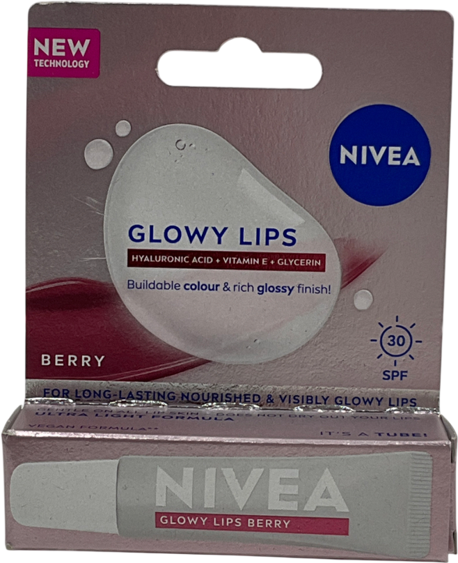 Nivea Lip Hyaluron Glowy Lips Lip Balm Tube Berry 10ml