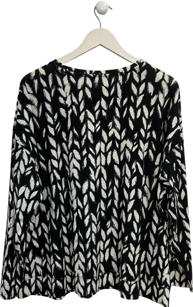 Wynn Layers Black Long Sleeve Patterned Top UK XXL