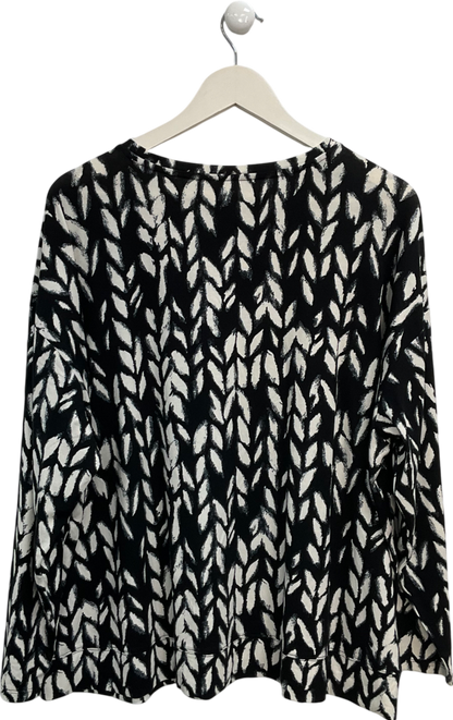 Wynn Layers Black Long Sleeve Patterned Top UK XXL