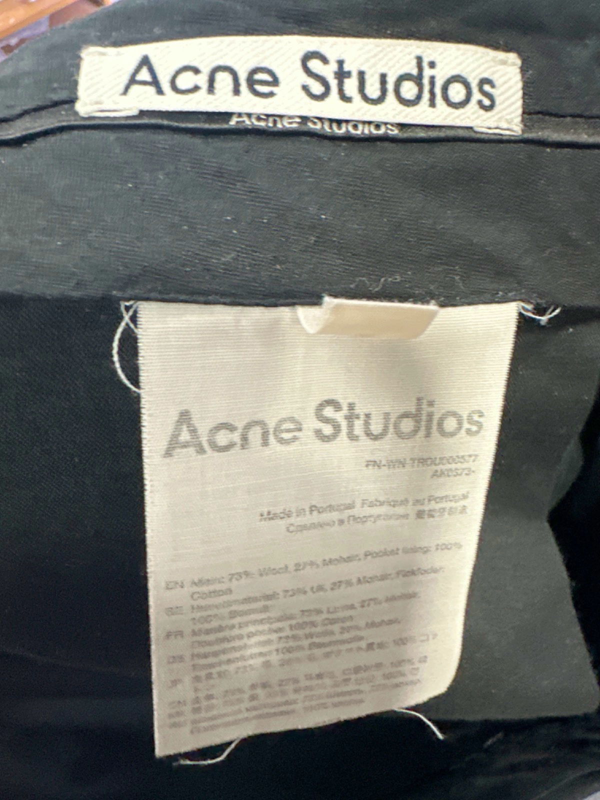 Acne Studios Black Trousers UK 10