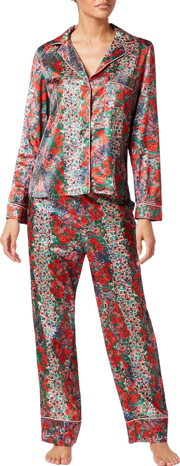 HOPE & IVY Multicoloured Selene Pyjama Set With Matching Scrunchie And Dust Bag UK 28