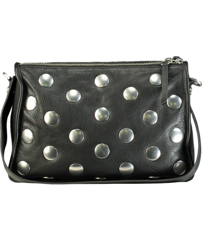 Mint Velvet Black Leather Studded Bag