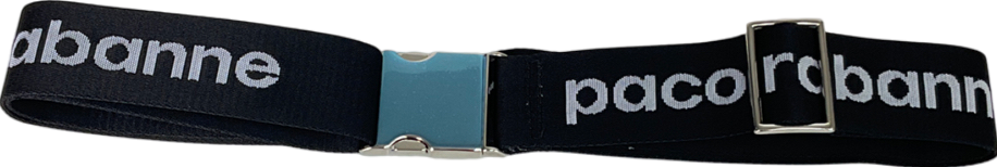 Paco Rabanne Black Logo Buckle Belt With Adjustable Strap One Size