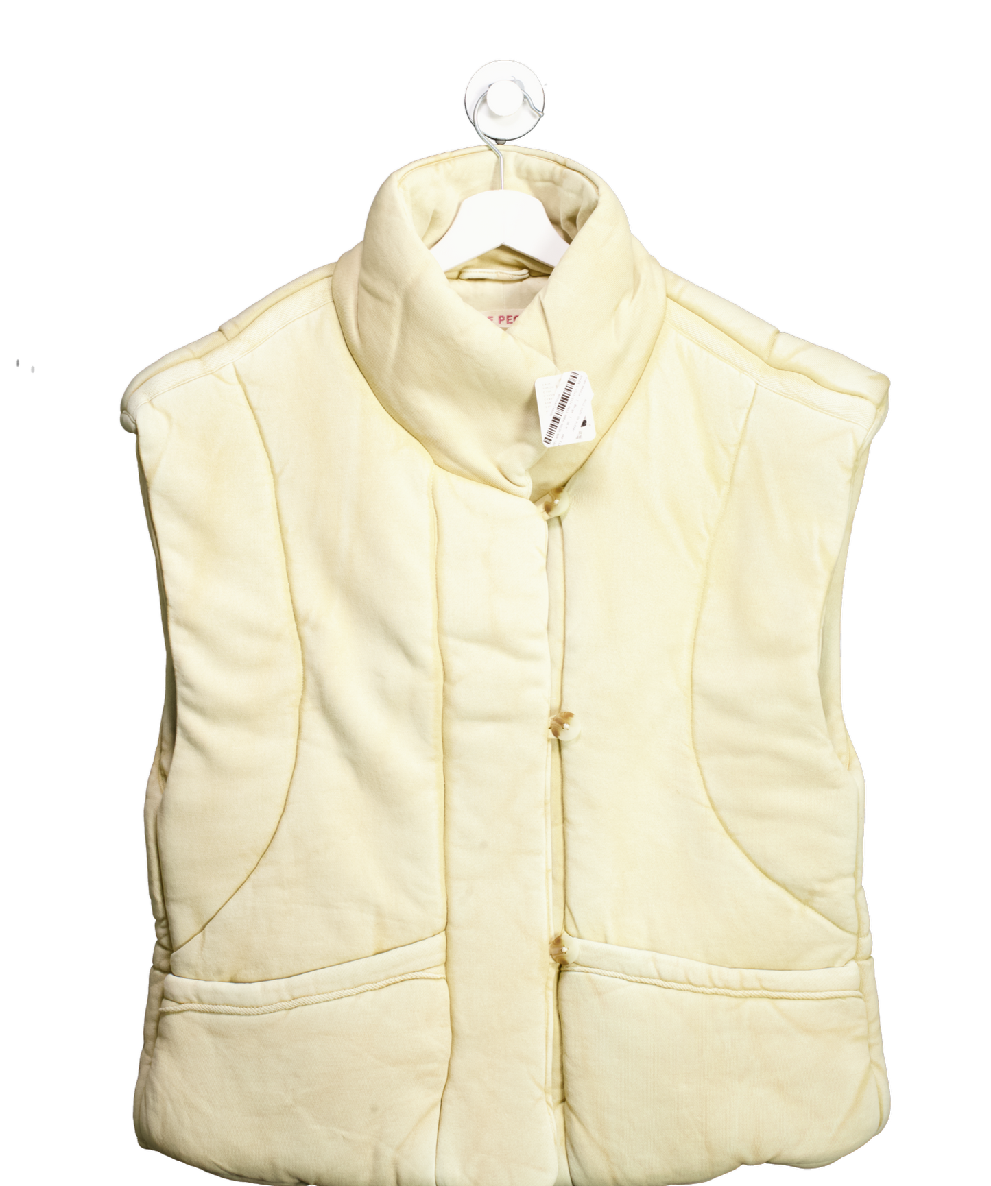 Free People Beige Roll With Us Puffer gilet  UK L