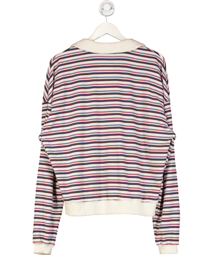 White Fox Multicoloured Behind Your Back Long Sleeve Rugby Shirt Red Stripe UK L/XL