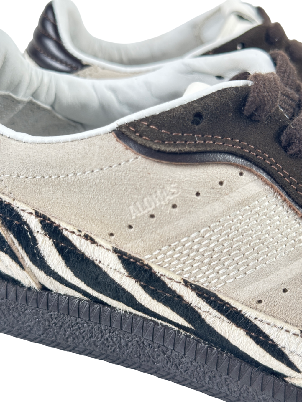 ALOHAS Rife 490 - Soft Brown Leather Zebra Trainers UK 6 EU 39 👠