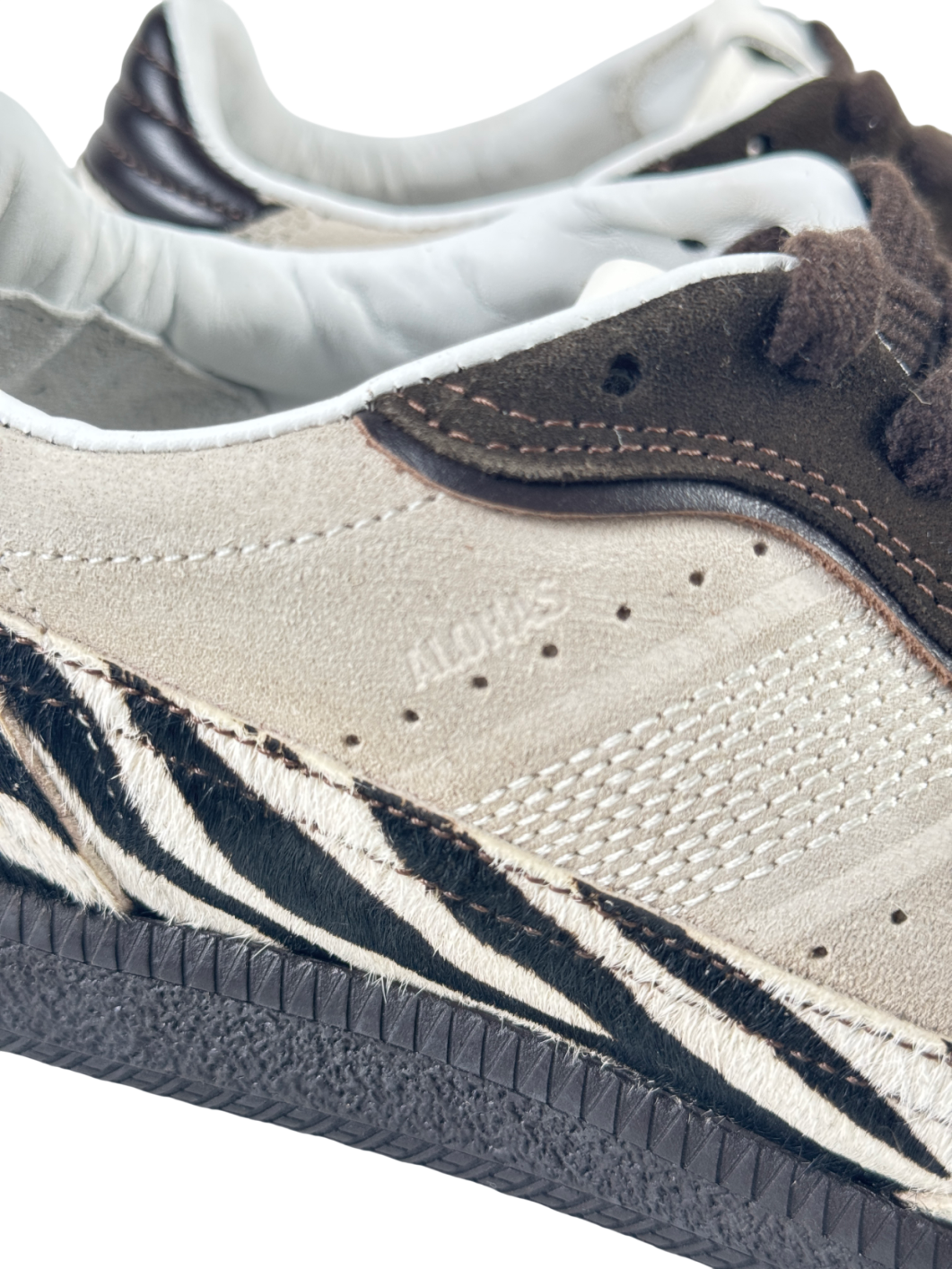 ALOHAS Rife 490 - Soft Brown Leather Zebra Trainers UK 6 EU 39 👠
