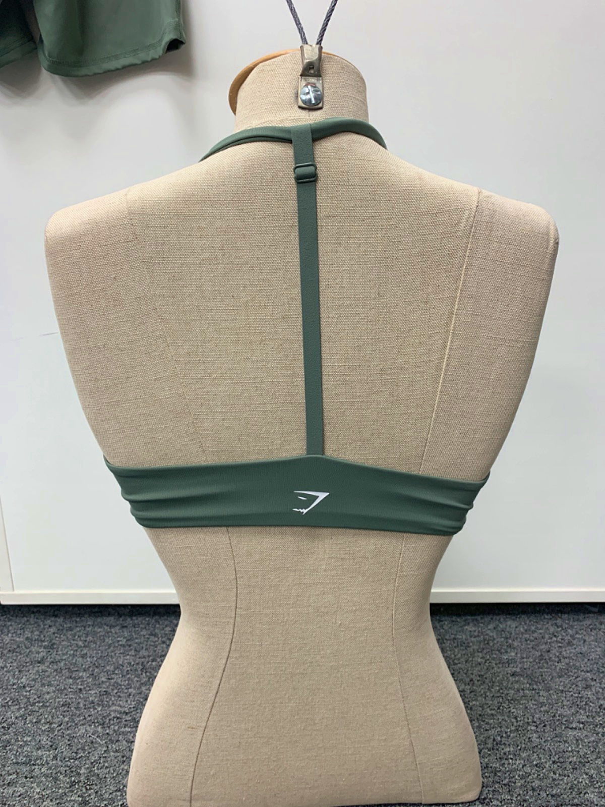 Gymshark Green Halter Neck Sports Bra and Shorts Set UK XS