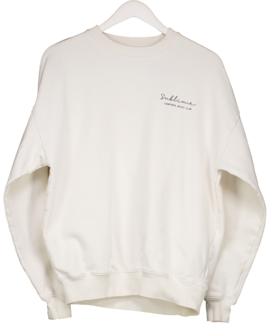 Cream Sublime Comporta Beach Club Embroidered Sweater UK M