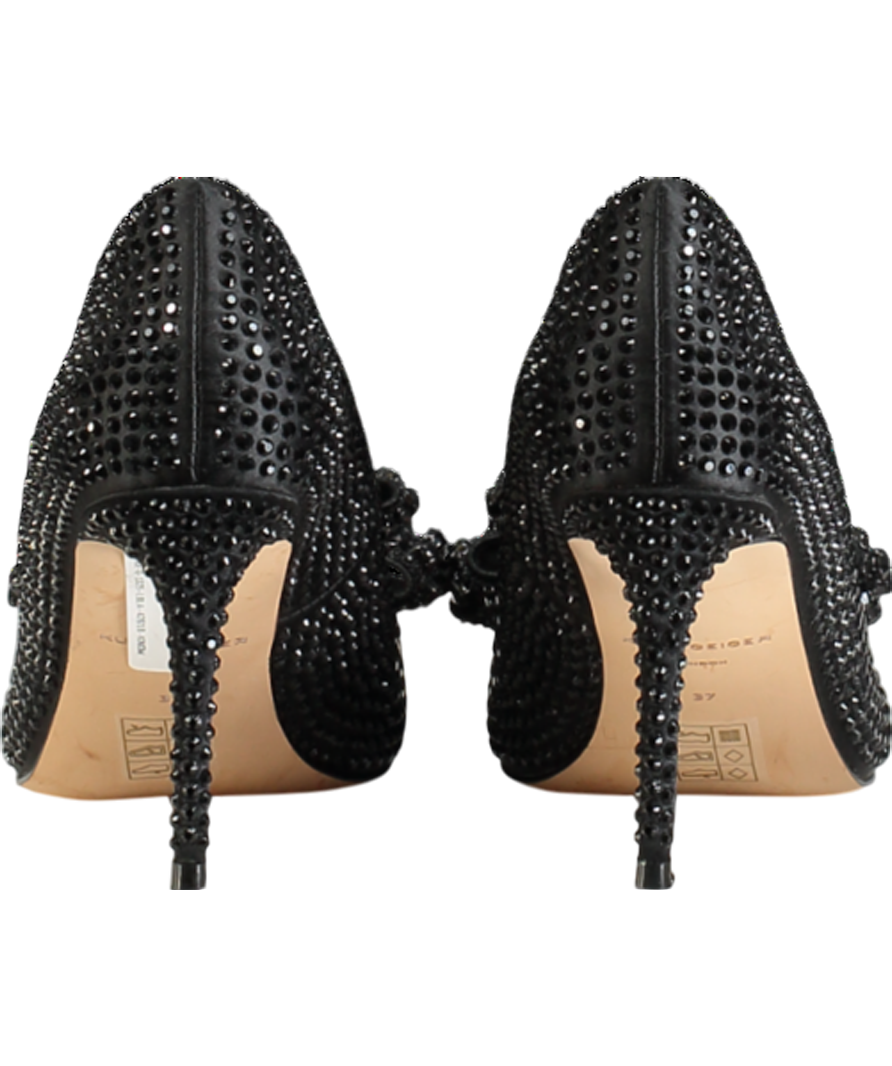Kurt Geiger Black Belgravia Crystal Bow Heels UK 4 EU 37 👠