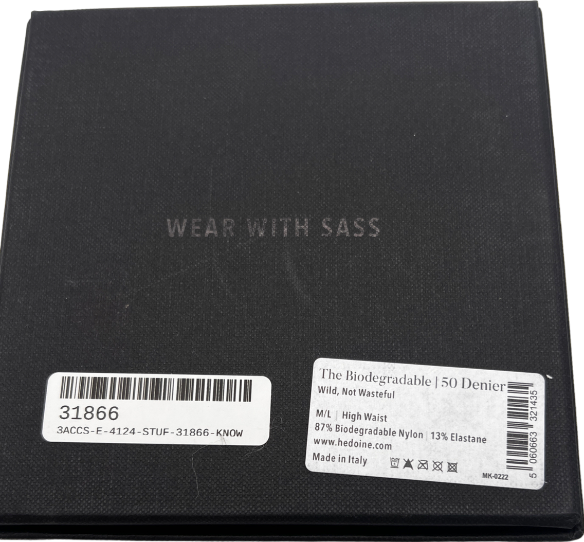 hedoine Black The Biodegradable 50 Denier Stretch-woven Tights UK M/L