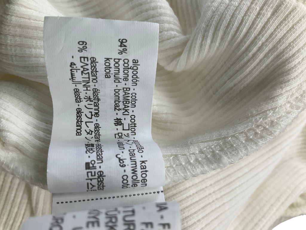 ZARA White Ribbed Shorts UK M