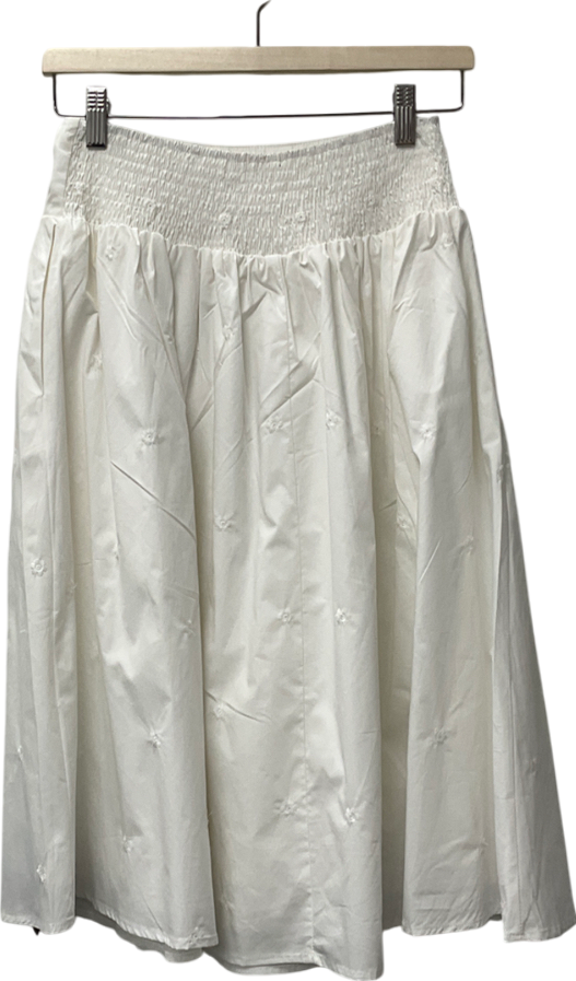 Cider White Cotton Mid Rise Floral UK XS