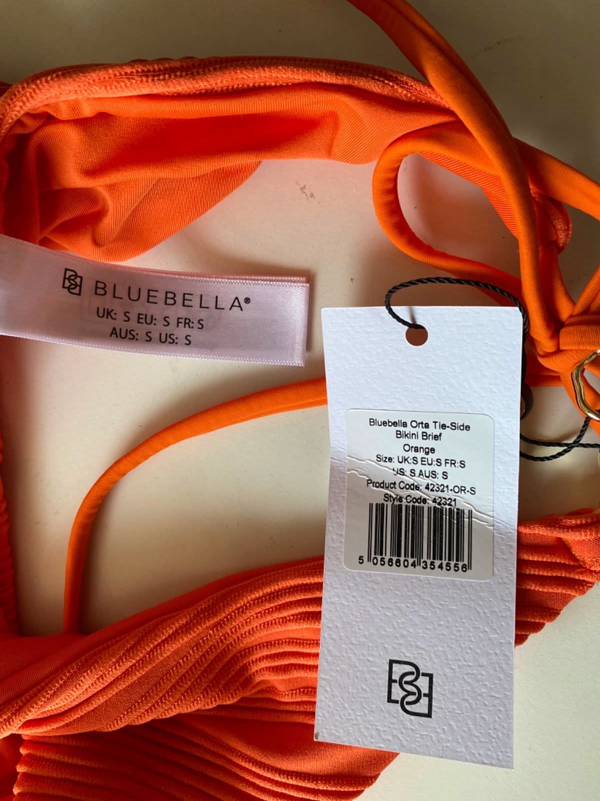 Bluebella Orange Orla Tie-Side Bikini Brief UK S