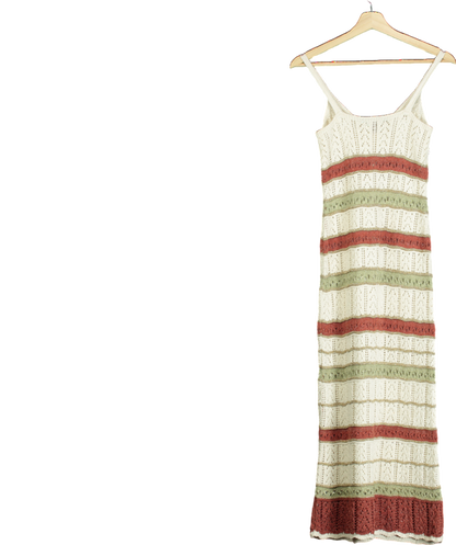 River Island Cream Knit Crochet Maxi Dress UK XS