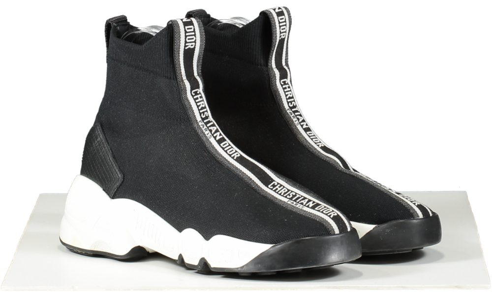 Christian Dior Black Technical Knit Wedge Sneakers UK 3 EU 36 👠