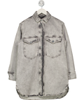 All Saints Grey Lily Oversized Denim Shacket Dress Vintage UK XS