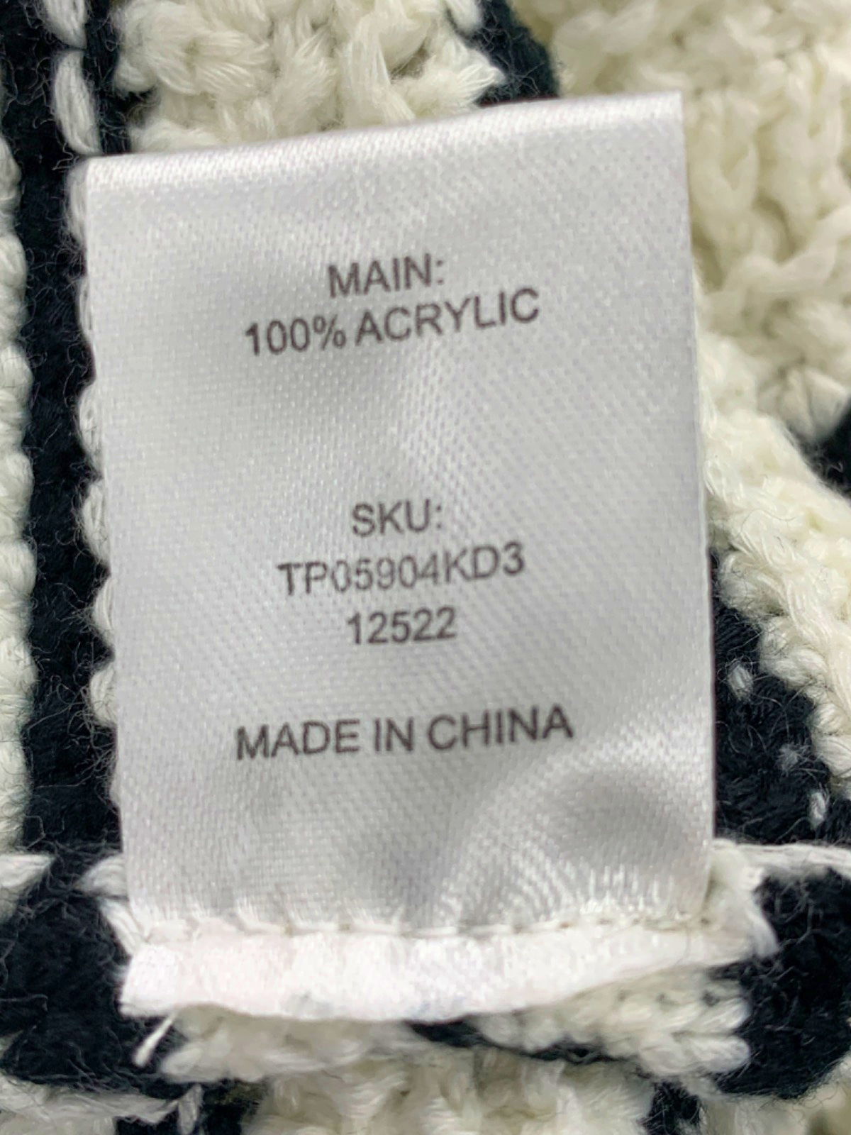 Meshki Black and White Striped Crochet Knit Tank Top UK S