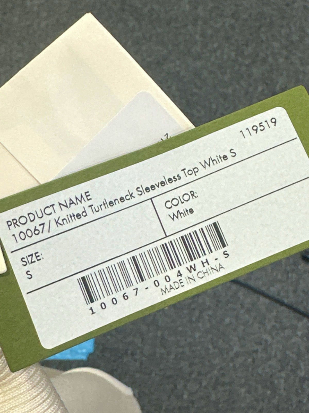 LilySilk White Knitted Turtleneck Sleeveless Top UK S