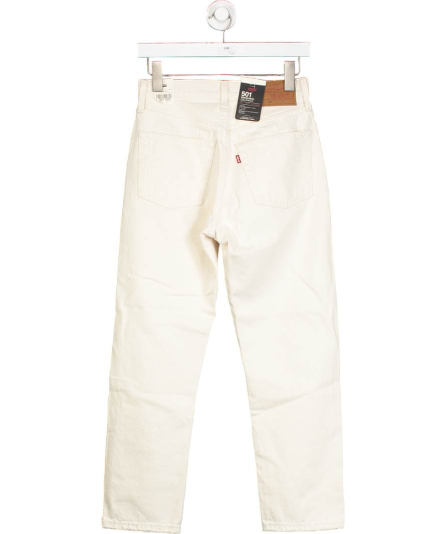 LEVI'S Cream Ecru 501 Cropped Jeans L26 W25