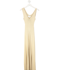 Caes Beige Cutout Panel Knitted Maxi Dress UK S