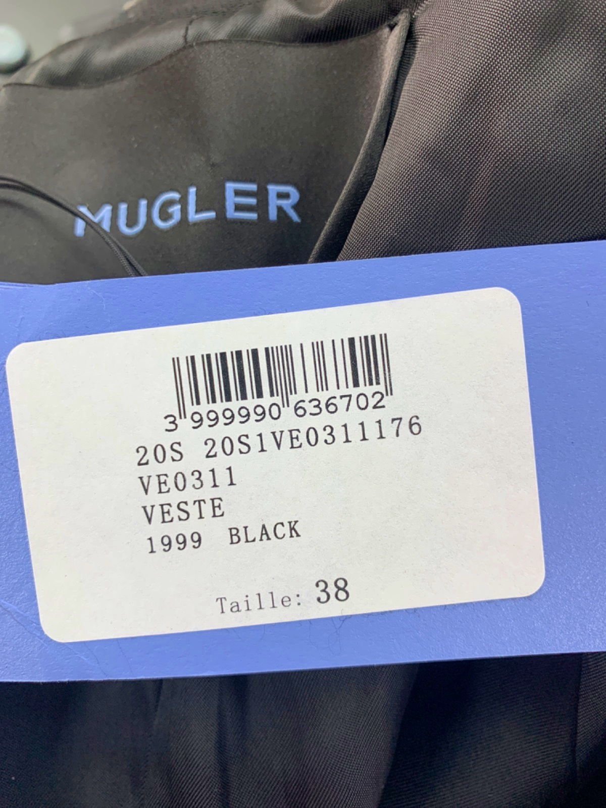 Mugler Black Wool Blazer UK 10