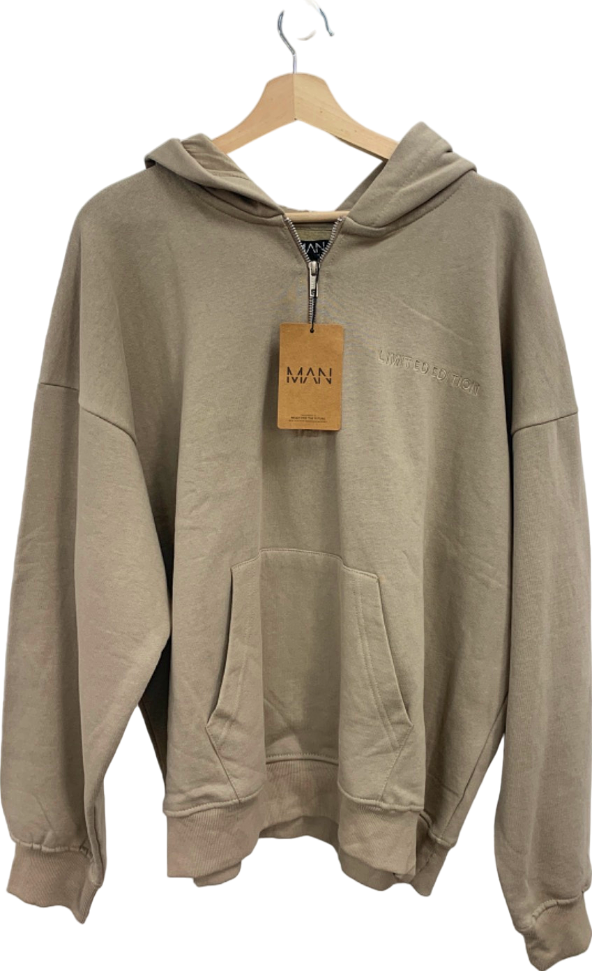 Boohoo Man Beige Limited Edition Hoodie UK L