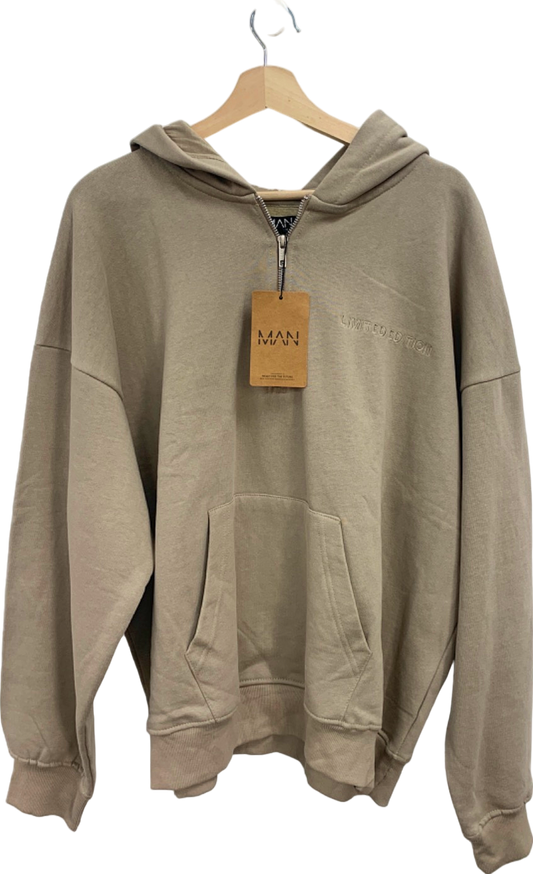 Boohoo Man Beige Limited Edition Hoodie UK L