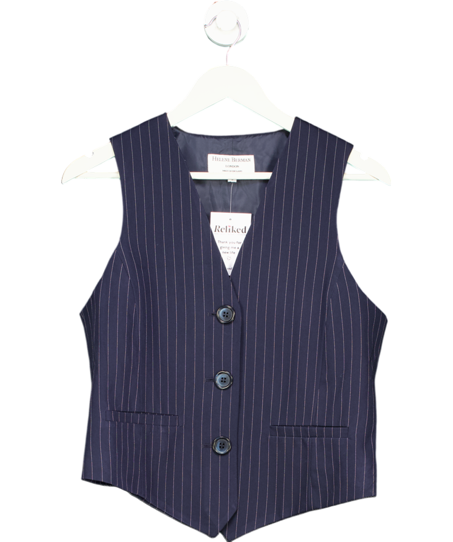 Helene Berman Blue Pinstripe Waistcoat UK S