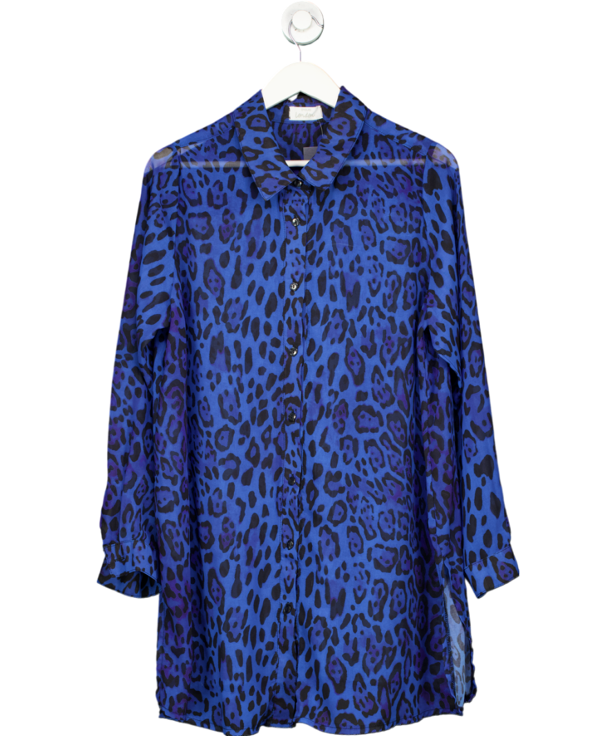 Yours Blue Animal Print Sheer Shirt UK 20