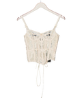 Lounge Underwear Cream Christina Pearl Embellished Corset Top UK XS