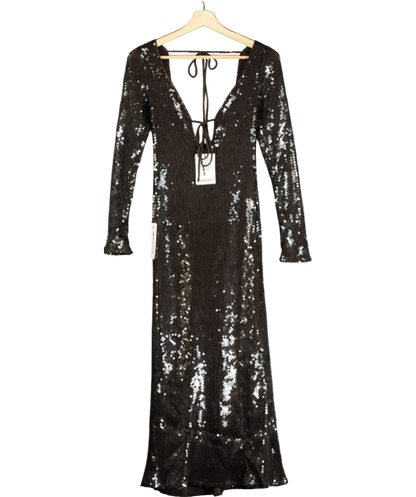 Brown Bardot Sequin Midi Dress UK 8