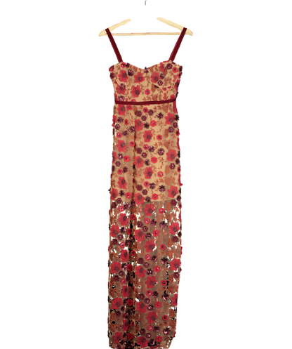 For Love & Lemons Red Beatrice Maxi Dress UK XS