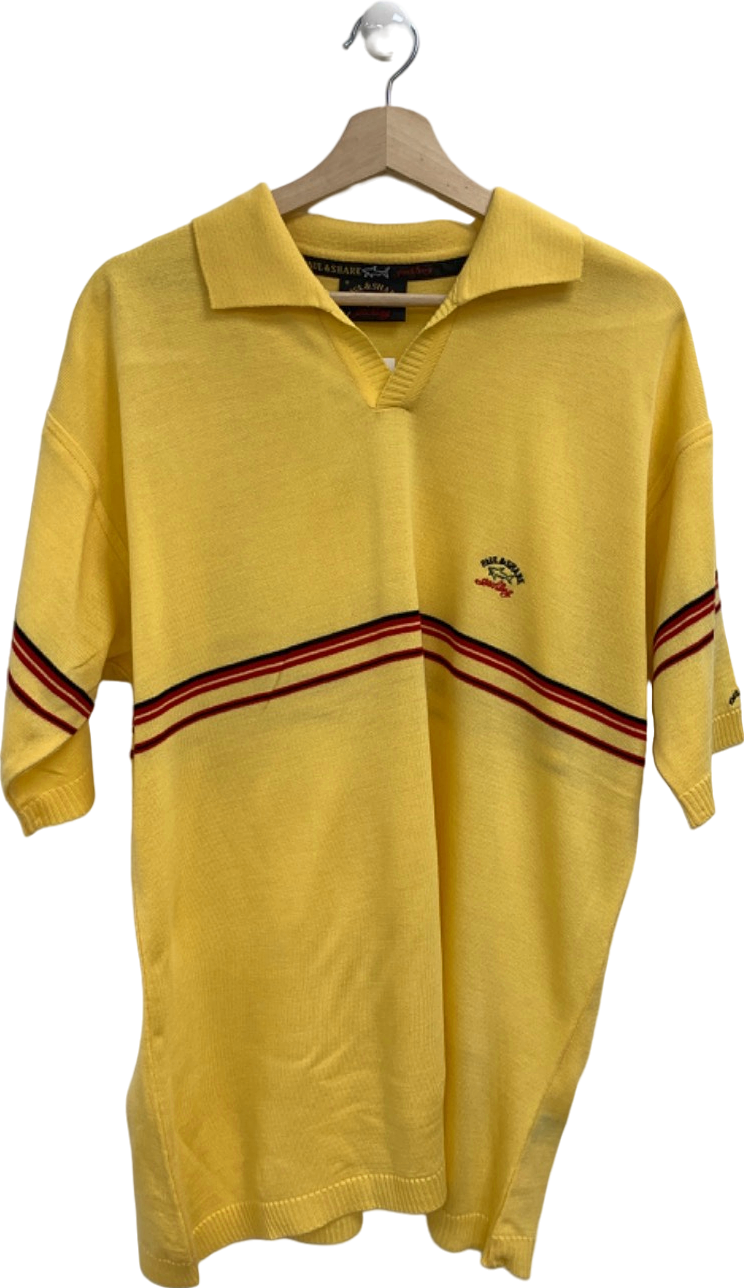 Paul & Shark Yellow Knitted Polo Shirt UK XL