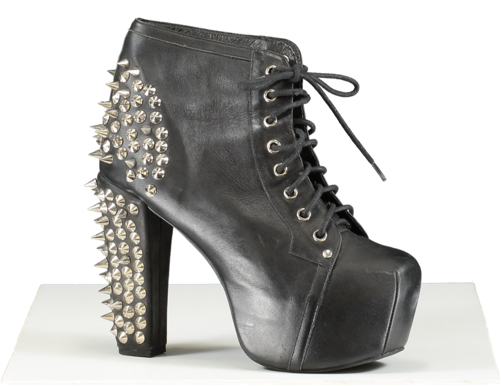 Havana Last Black Studded Platform Ankle Boots UK 7 EU 40 👠