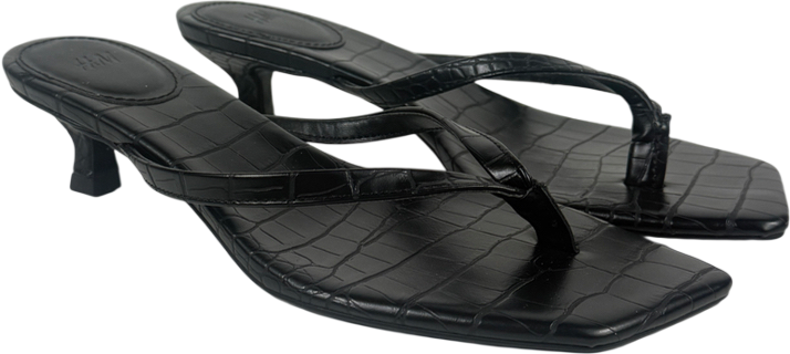 H&M Black Kitten-heeled Sandals UK 4 EU 37