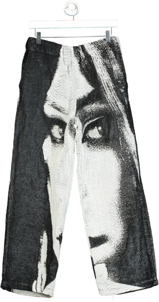 FUNERAL APPAREL Black/White Graphic “HER” Trousers UK L