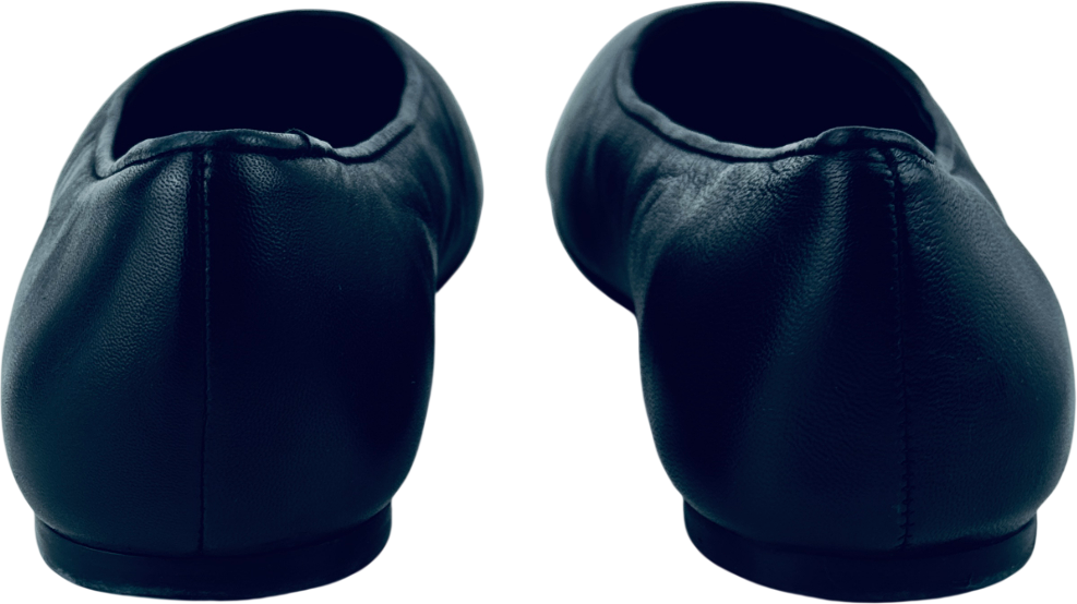 COS Black Leather Ballerina Flats UK 6 EU 39 👠