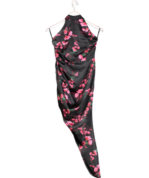 Club L Black Hyla Floral Halter Neck Dress UK 8