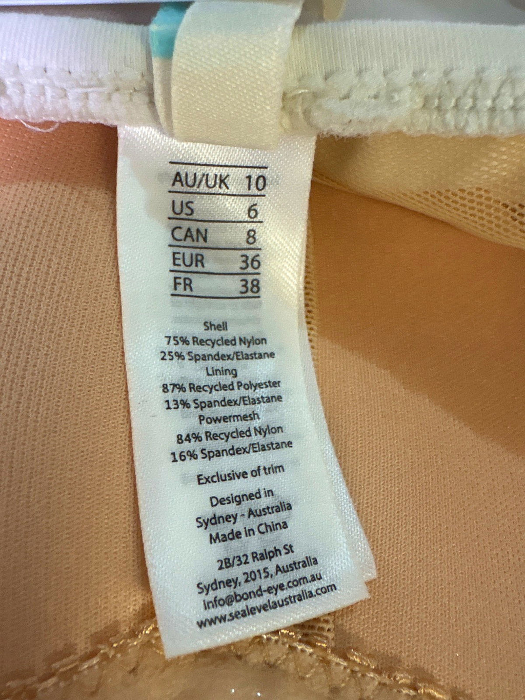 Sea Level Swim Casa Del Mar Flower Bandeau Swimsuit - Coconut UK 10