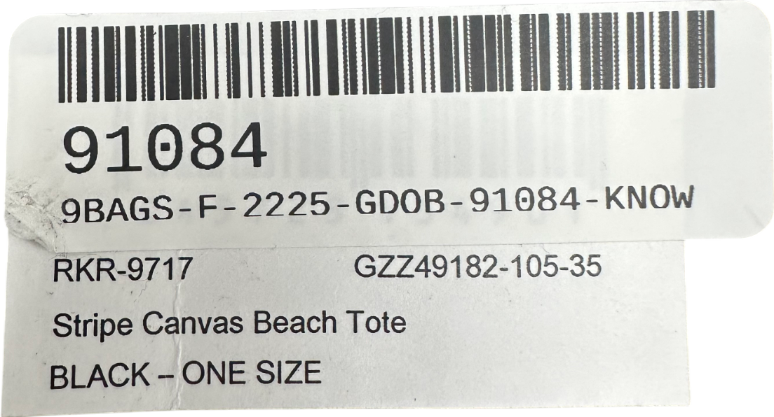 boohoo Beige Stripe Canvas Beach Tote Bag