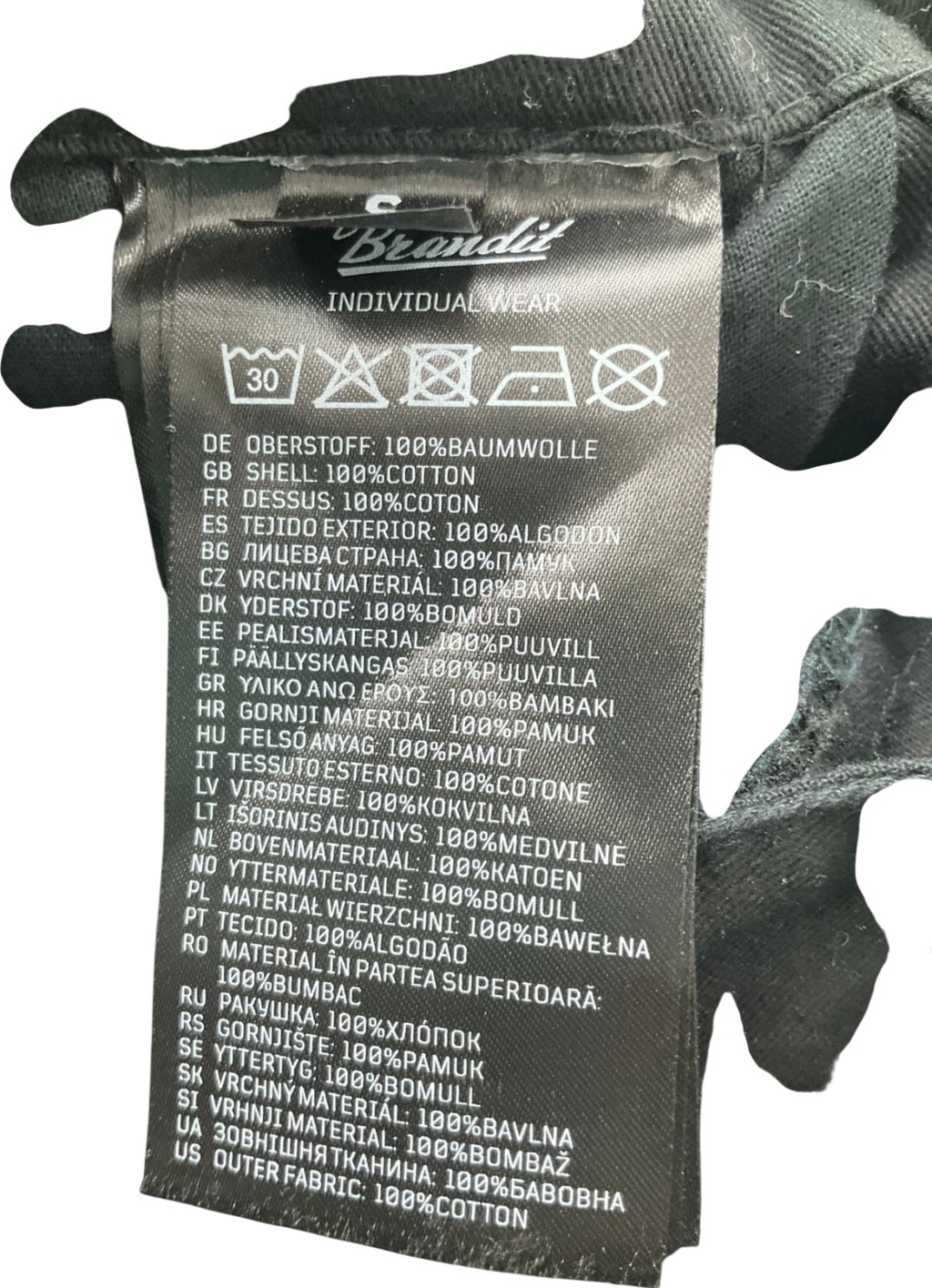 Brandit Black Cargo Trousers UK S