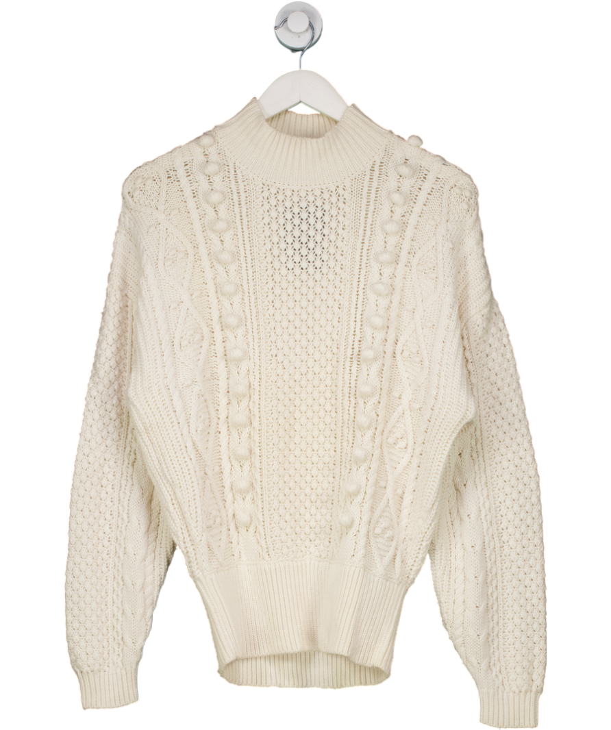 Sezane Cream Wool Blend Sweater UK M