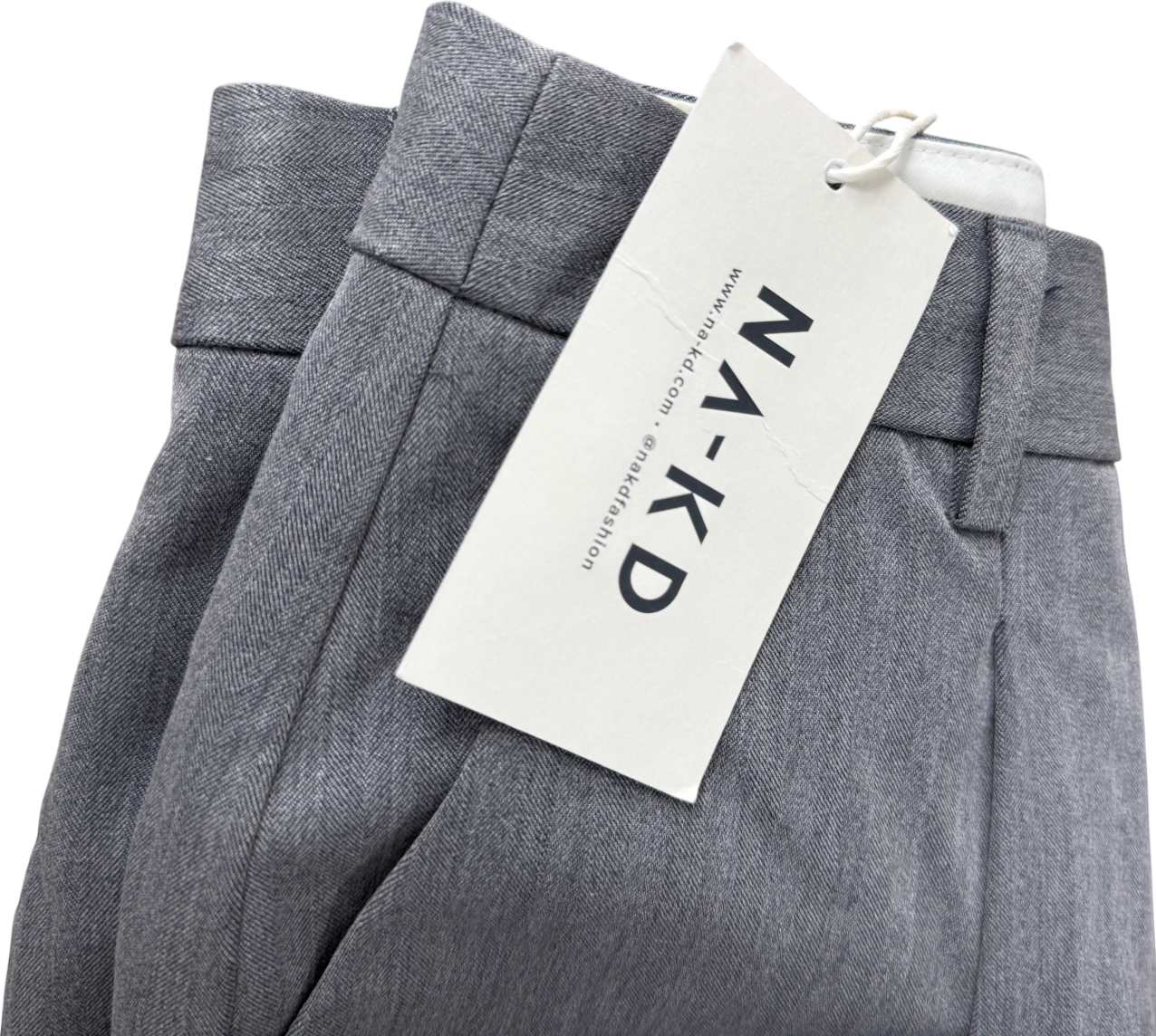 NA-KD Heavy Low Waist Suit Pants Grey UK 8