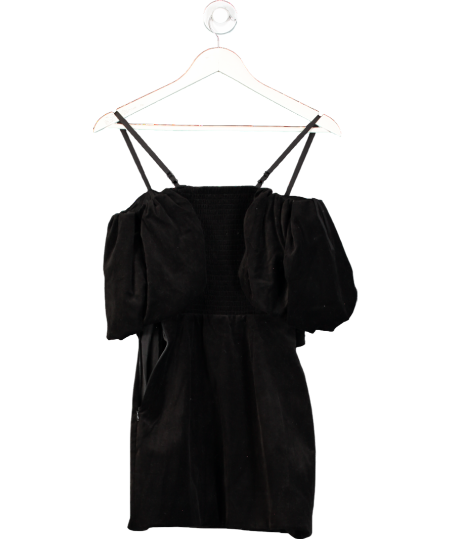 & Other Stories Black Off-shoulder Velvet Mini Dress UK 6